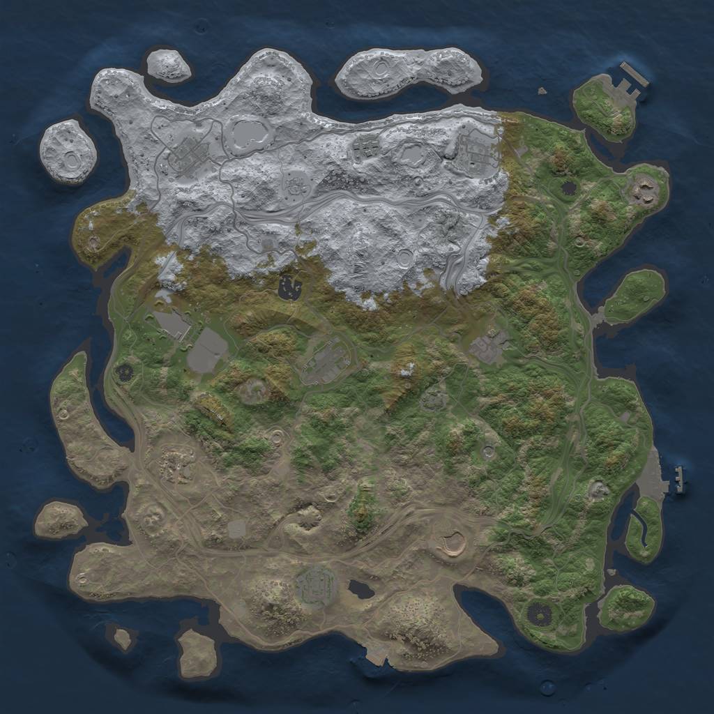 Rust Map: Procedural Map, Size: 4300, Seed: 1069, 19 Monuments