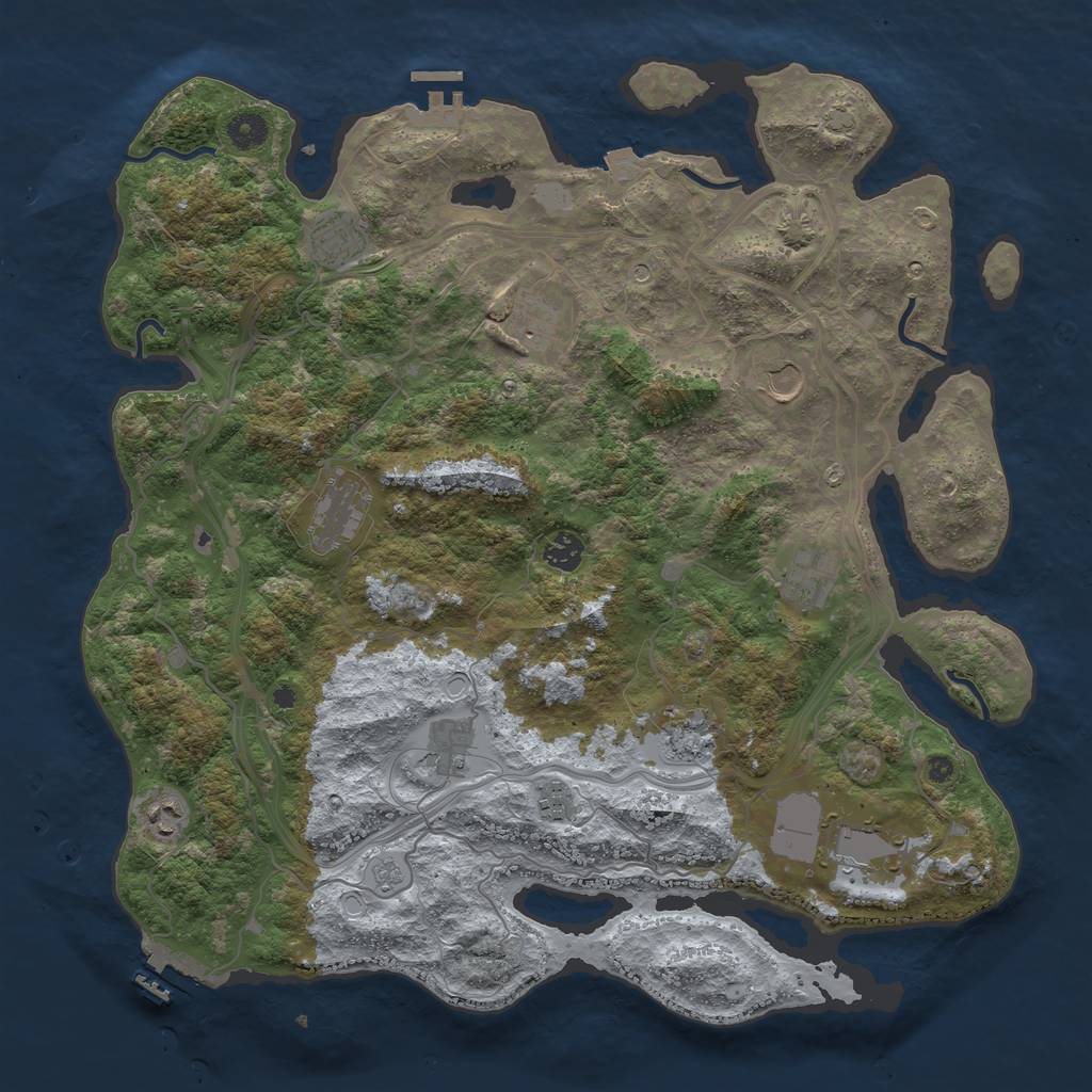 Rust Map: Procedural Map, Size: 4250, Seed: 1161096169, 19 Monuments