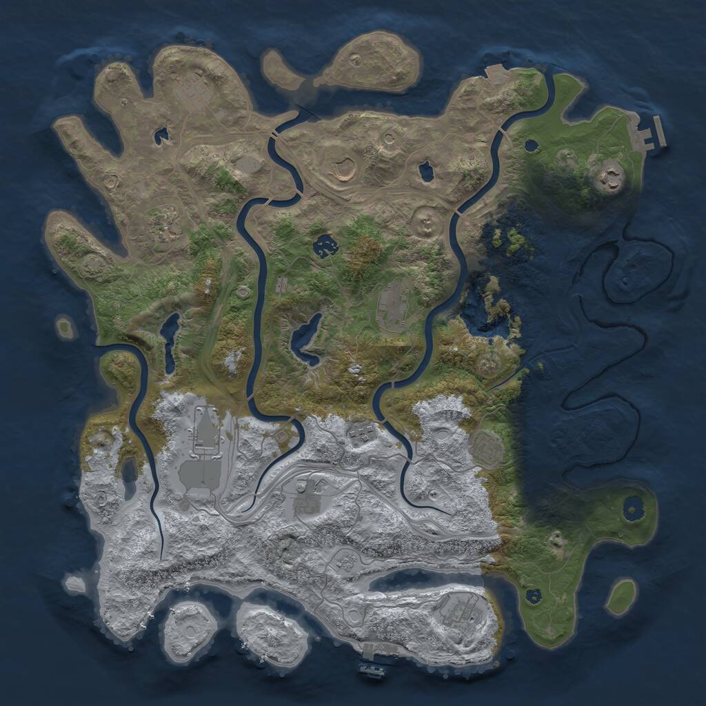 Rust Map: Procedural Map, Size: 4500, Seed: 91837462, 17 Monuments
