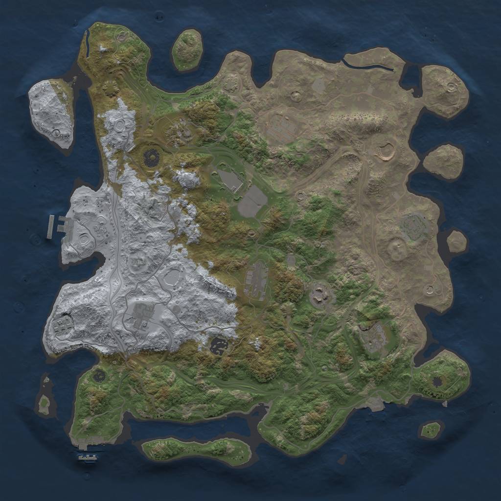 Rust Map: Procedural Map, Size: 4250, Seed: 1594316431, 19 Monuments