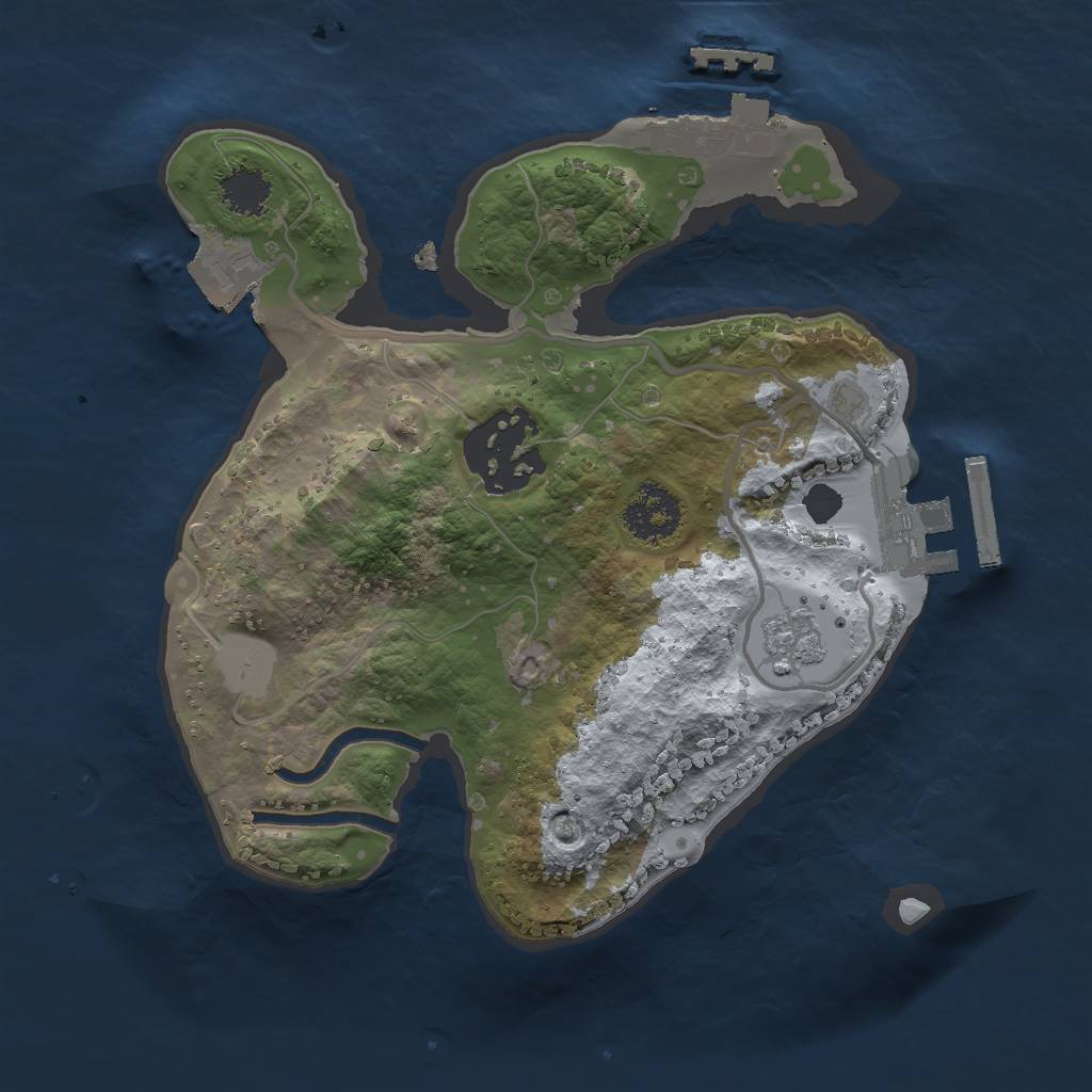 Rust Map: Procedural Map, Size: 2000, Seed: 146869412, 7 Monuments