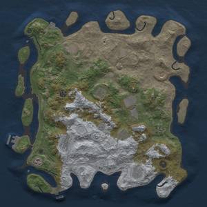 Thumbnail Rust Map: Procedural Map, Size: 4250, Seed: 1145144084, 19 Monuments