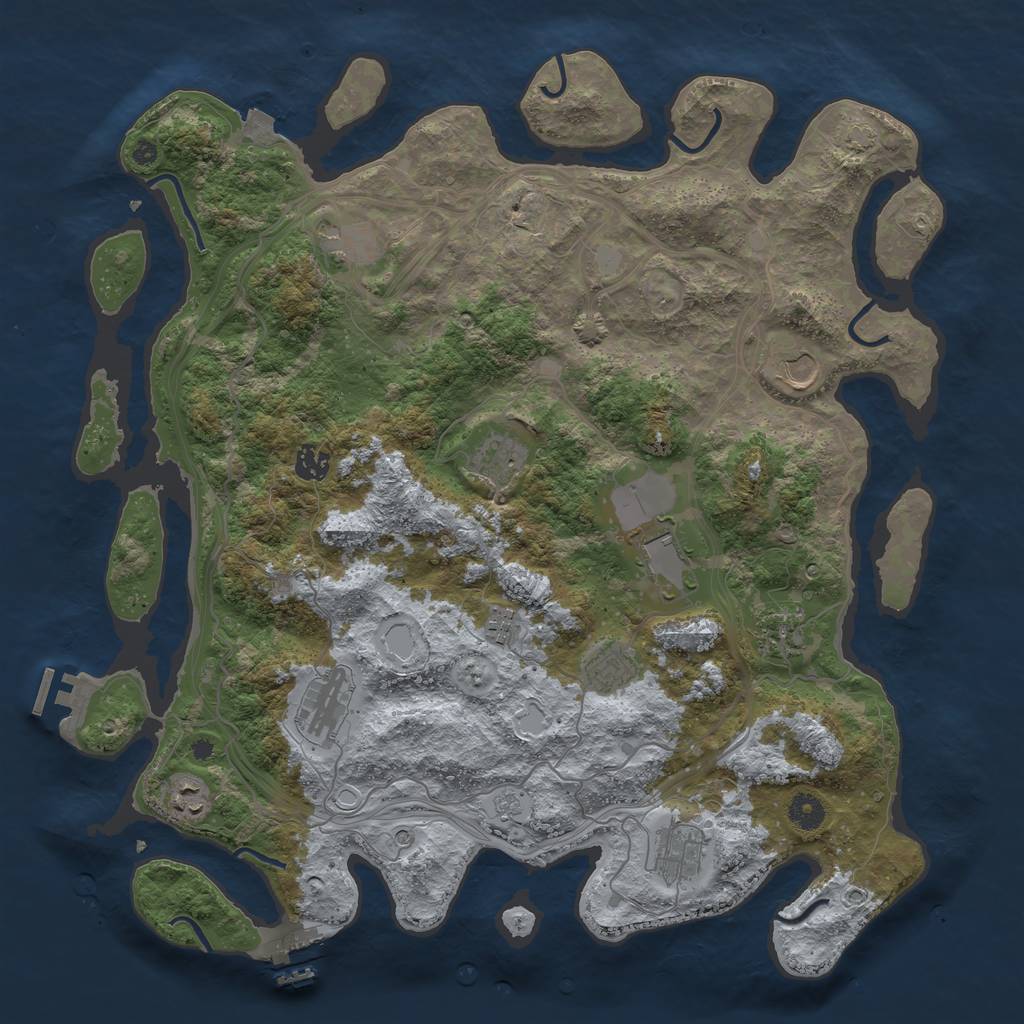 Rust Map: Procedural Map, Size: 4250, Seed: 1145144084, 19 Monuments