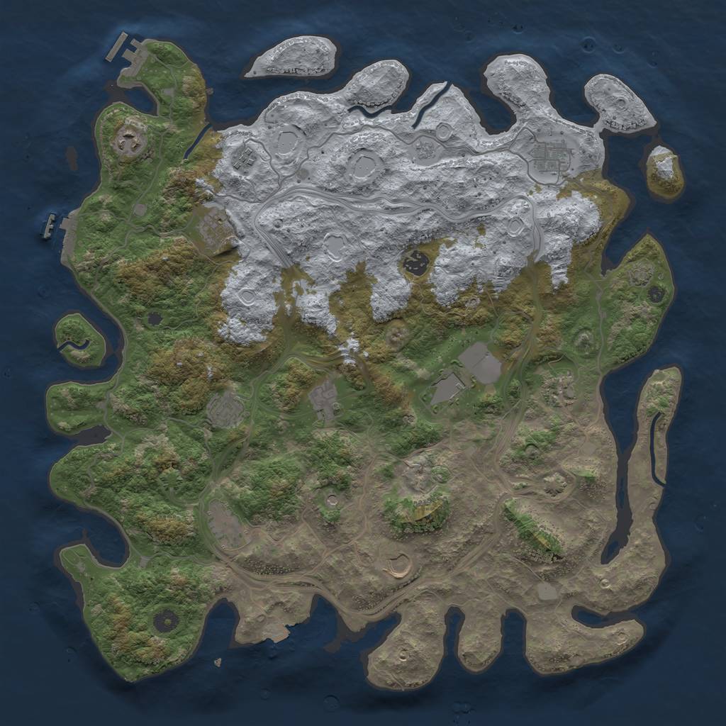 Rust Map: Procedural Map, Size: 4500, Seed: 1591495205, 19 Monuments