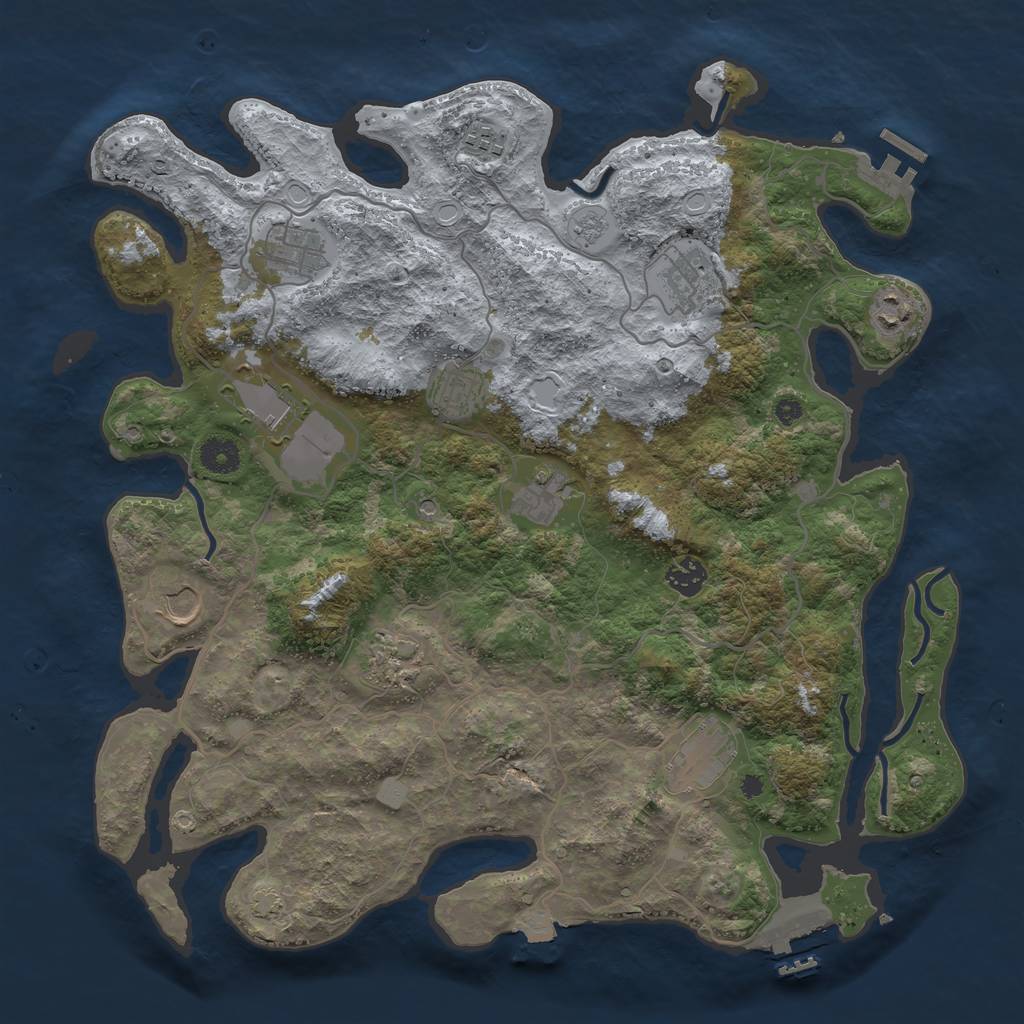 Rust Map: Procedural Map, Size: 4000, Seed: 10466538, 19 Monuments