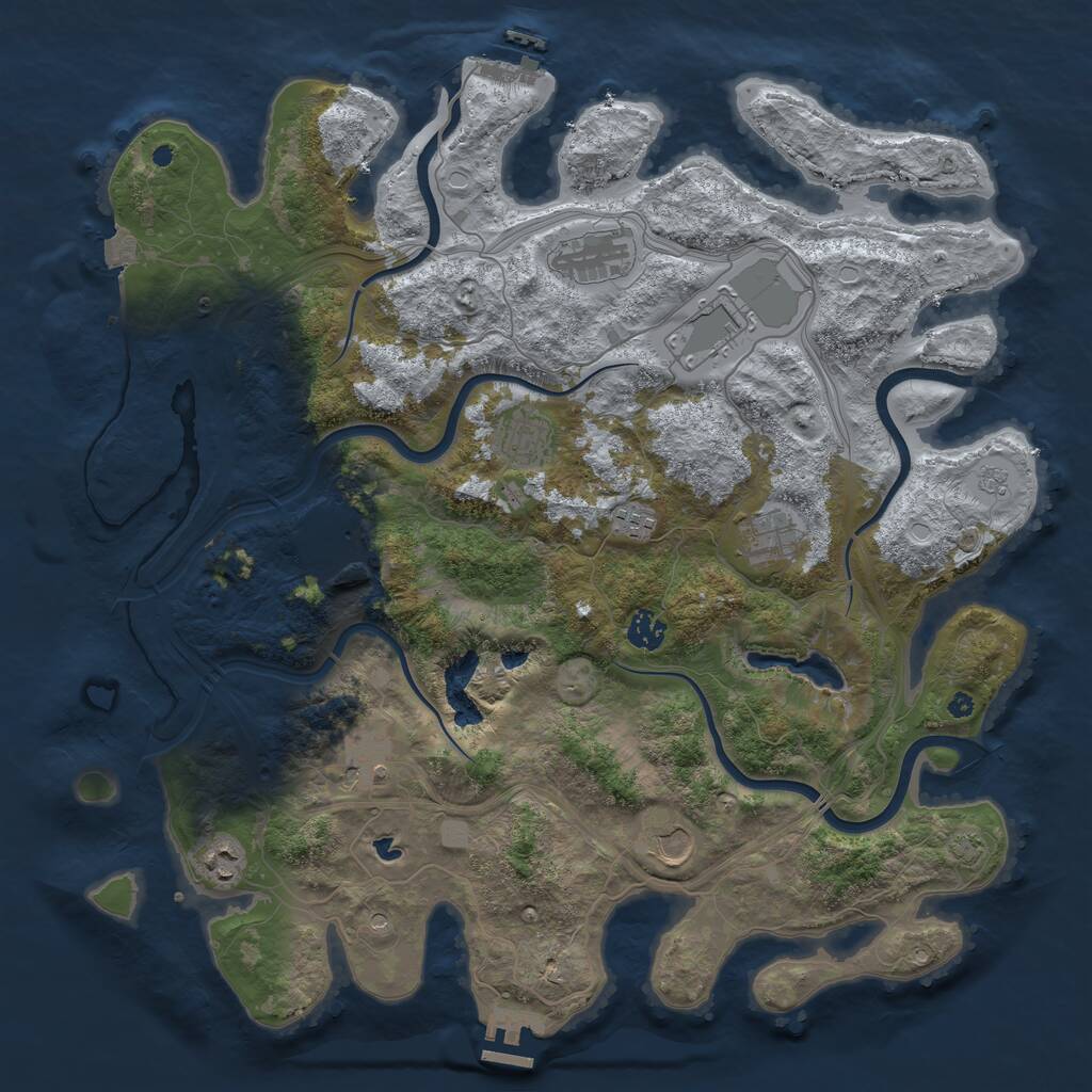 Rust Map: Procedural Map, Size: 4250, Seed: 422462333, 16 Monuments
