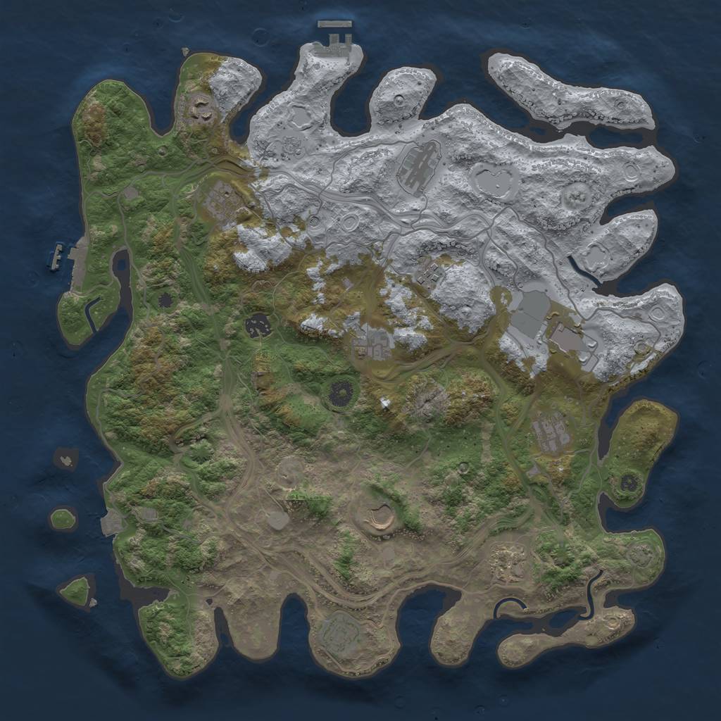 Rust Map: Procedural Map, Size: 4250, Seed: 422462333, 19 Monuments