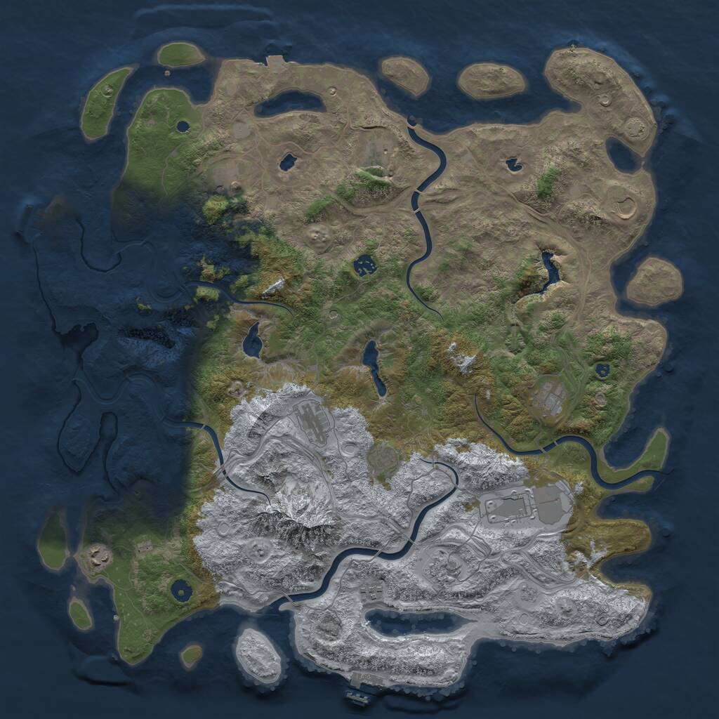 Rust Map: Procedural Map, Size: 5000, Seed: 16973, 17 Monuments