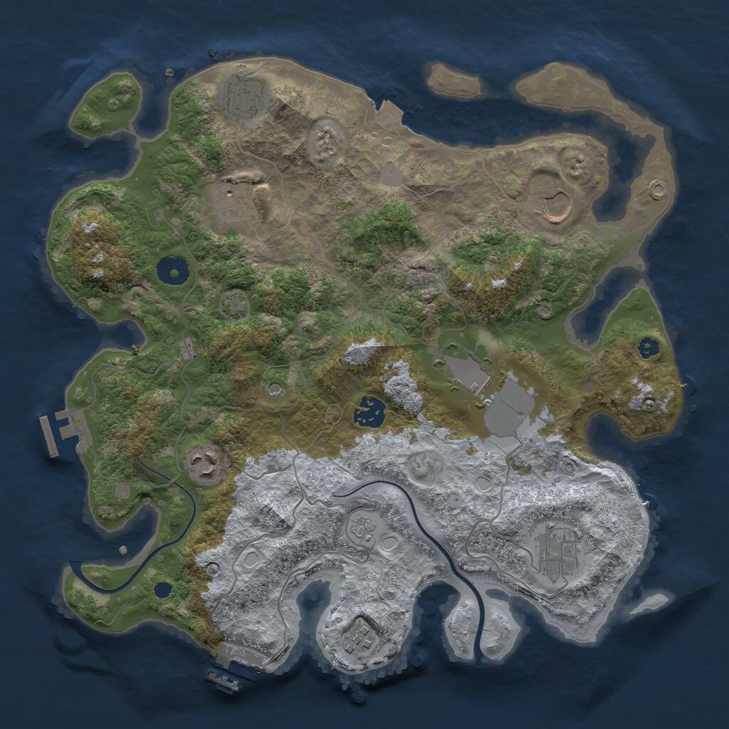 Rust Map: Procedural Map, Size: 3500, Seed: 1769942227, 14 Monuments