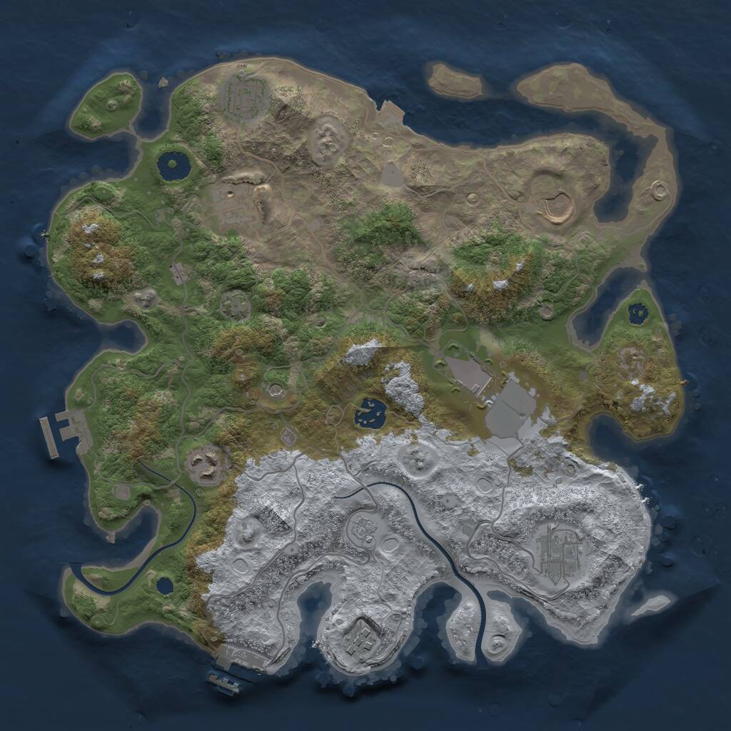 Rust Map: Procedural Map, Size: 3500, Seed: 1769942227, 14 Monuments