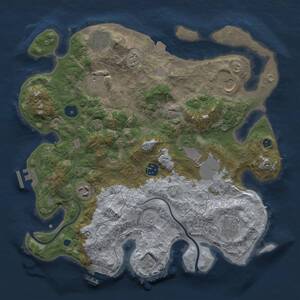 Thumbnail Rust Map: Procedural Map, Size: 3500, Seed: 1769942227, 14 Monuments