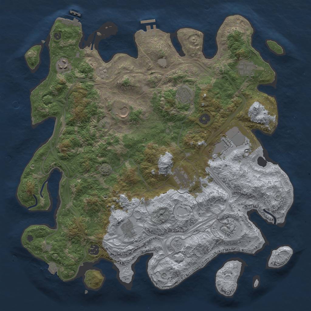 Rust Map: Procedural Map, Size: 4250, Seed: 120319278, 18 Monuments