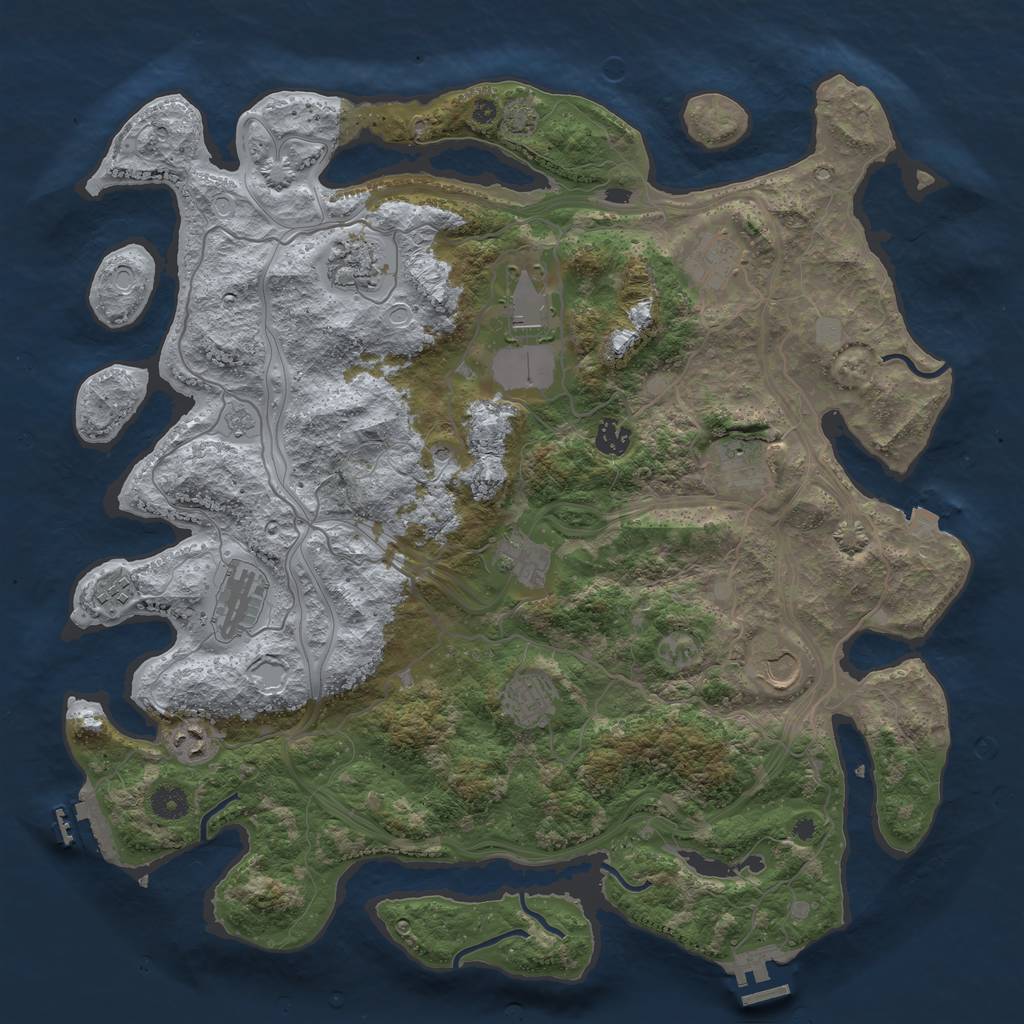 Rust Map: Procedural Map, Size: 4250, Seed: 1436475964, 19 Monuments