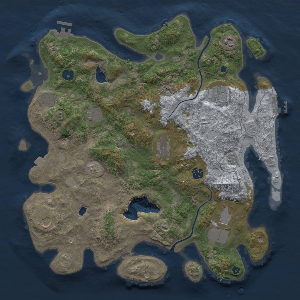 Rust Map: Procedural Map, Size: 4000, Seed: 507909193, 15 Monuments