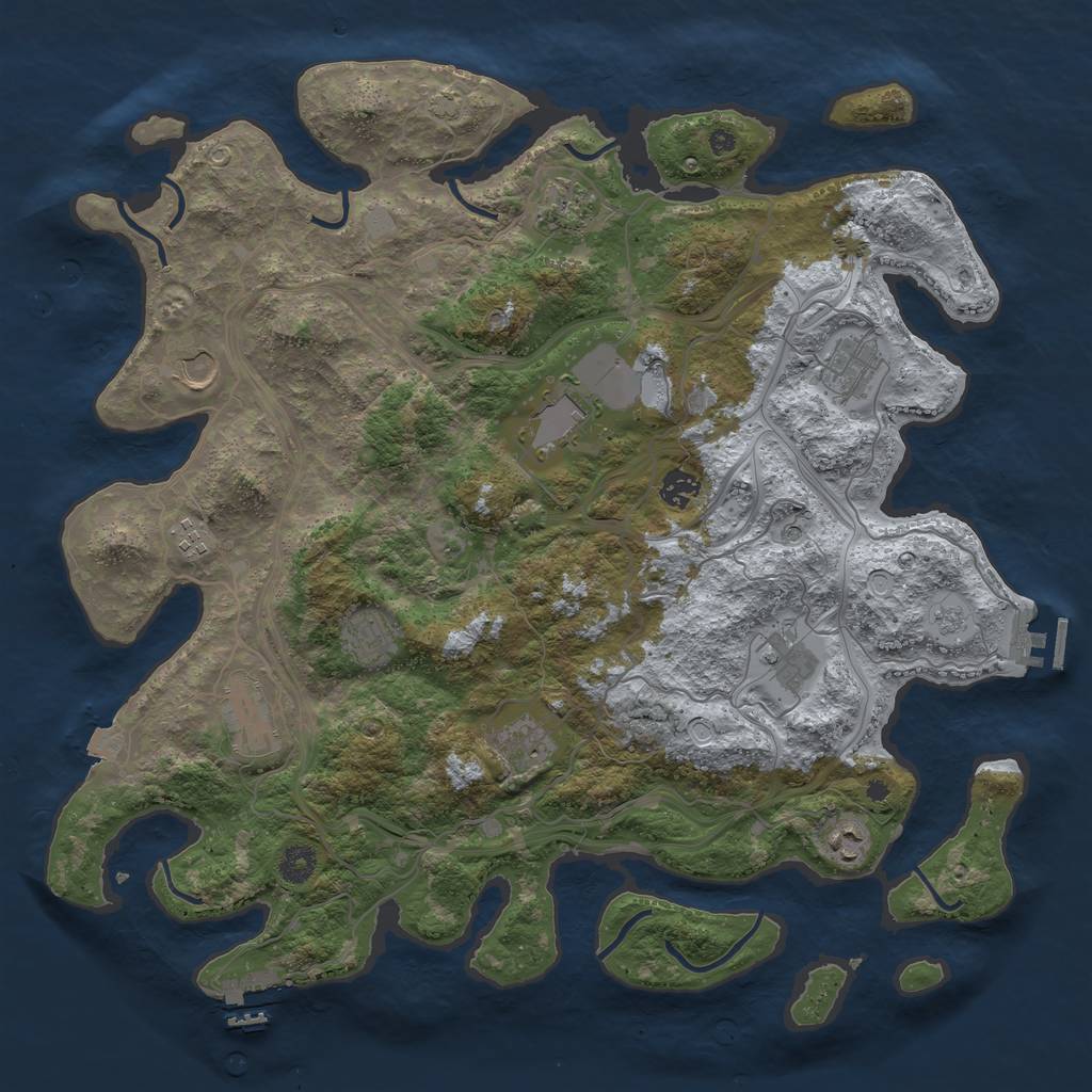 Rust Map: Procedural Map, Size: 4250, Seed: 993988653, 19 Monuments