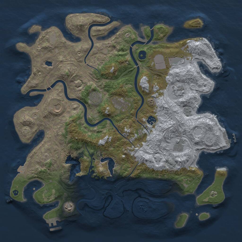 Rust Map: Procedural Map, Size: 4250, Seed: 993988653, 15 Monuments