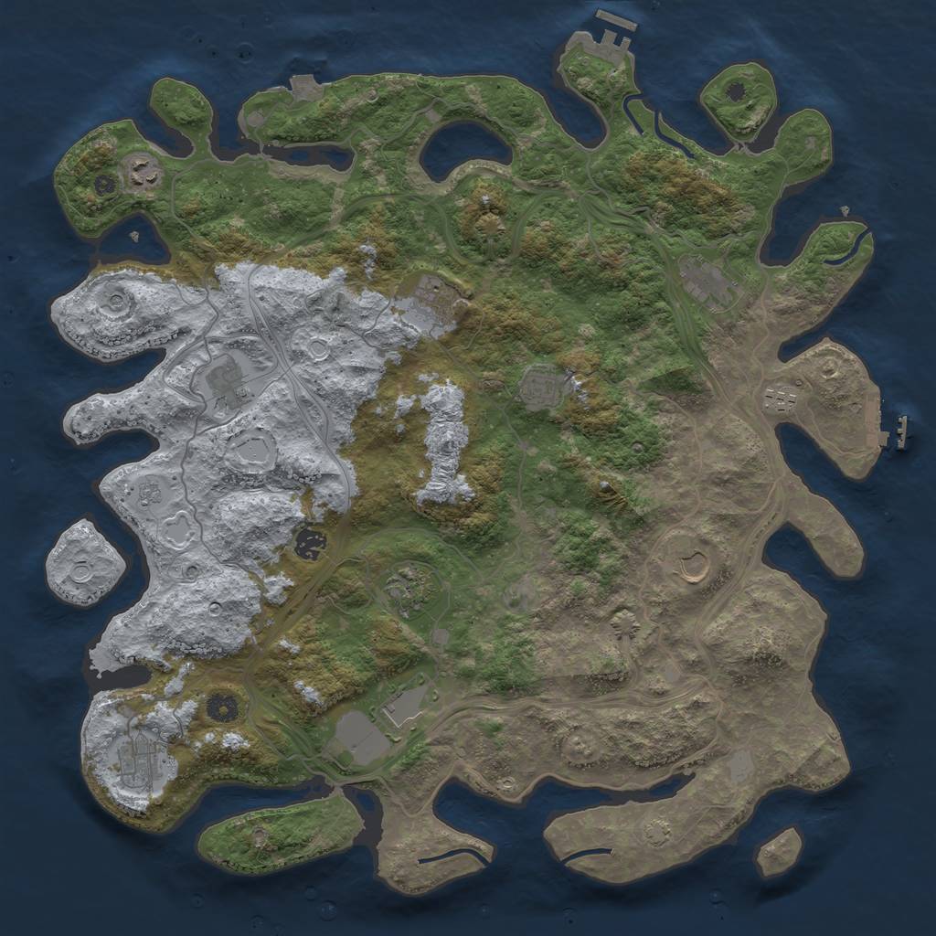 Rust Map: Procedural Map, Size: 4500, Seed: 29517560, 19 Monuments