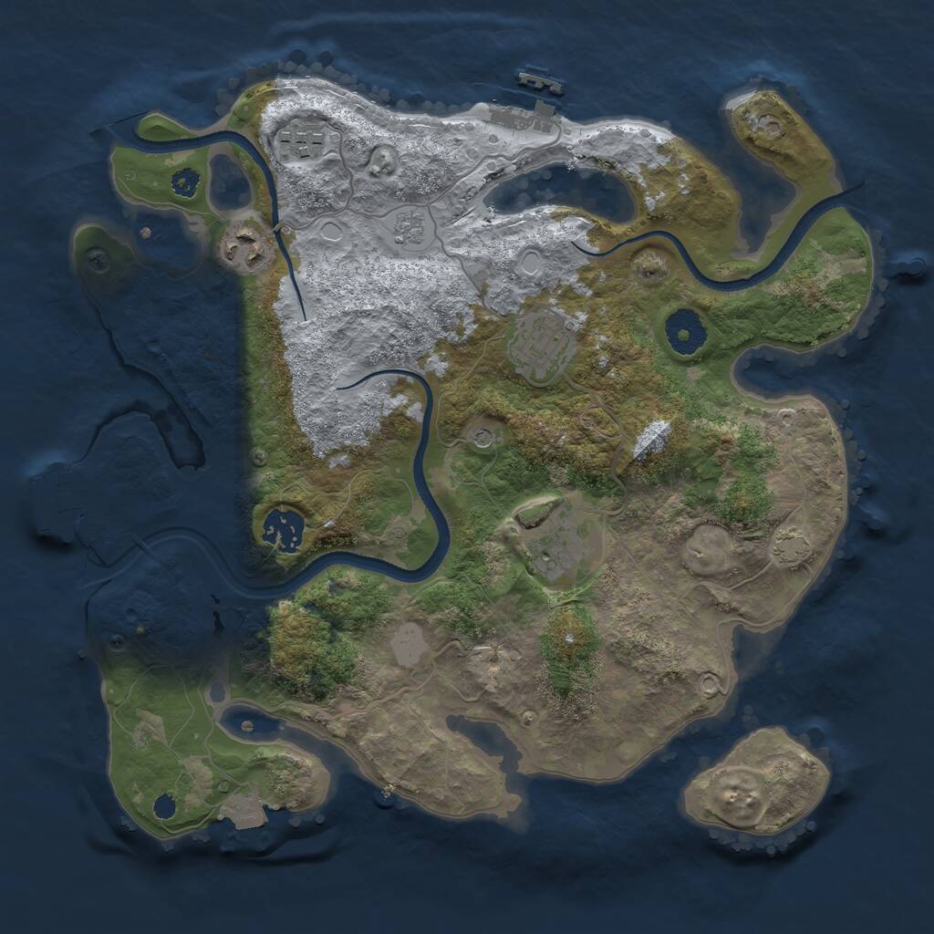 Rust Map: Procedural Map, Size: 3300, Seed: 1933, 11 Monuments