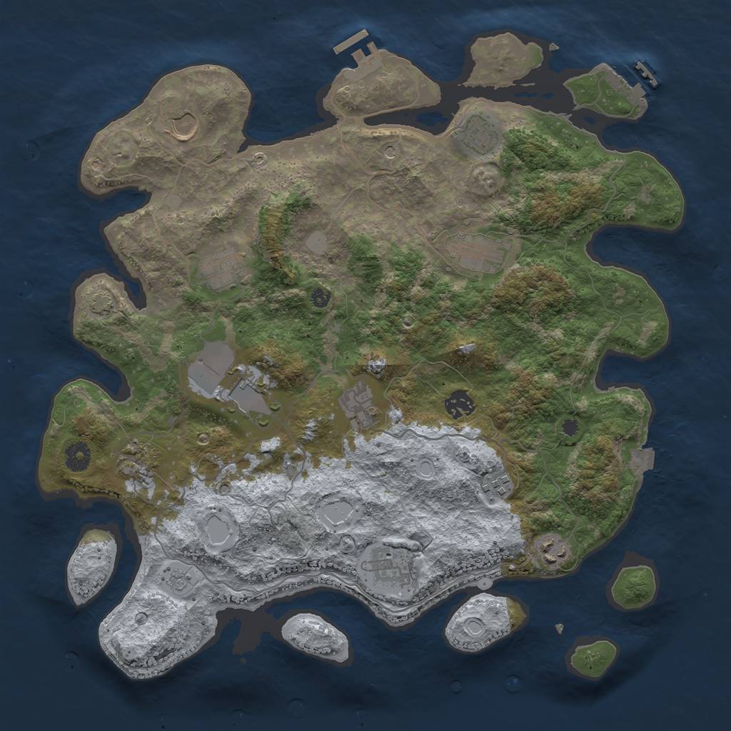 Rust Map: Procedural Map, Size: 3875, Seed: 79039790, 19 Monuments