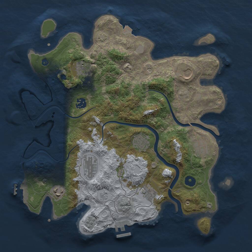 Rust Map: Procedural Map, Size: 3500, Seed: 2050062785, 15 Monuments
