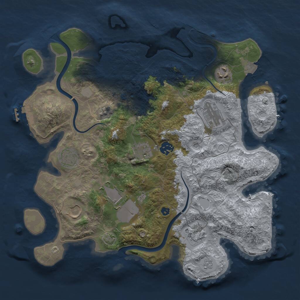 Rust Map: Procedural Map, Size: 3500, Seed: 7257560, 14 Monuments