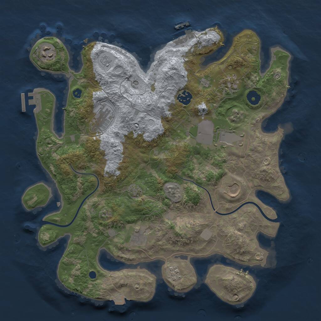 Rust Map: Procedural Map, Size: 3500, Seed: 477872149, 14 Monuments
