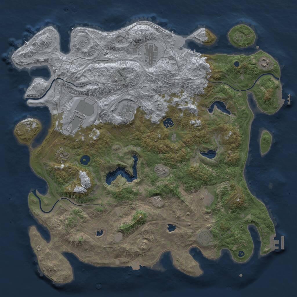 Rust Map: Procedural Map, Size: 4500, Seed: 102454478, 15 Monuments