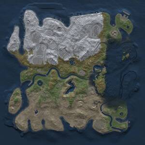 Thumbnail Rust Map: Procedural Map, Size: 4000, Seed: 541288113, 16 Monuments