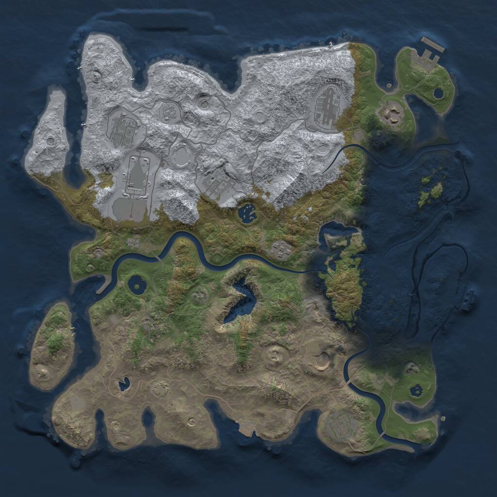 Rust Map: Procedural Map, Size: 4000, Seed: 541288113, 16 Monuments
