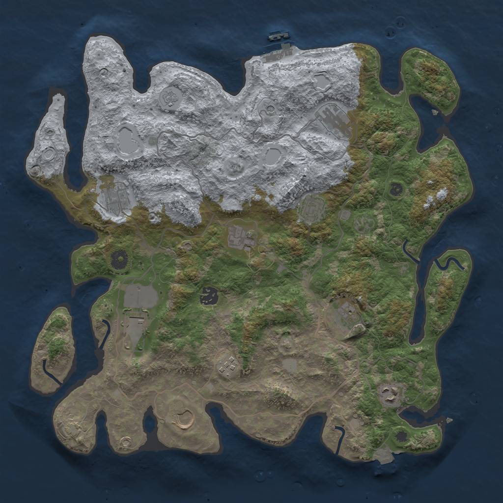 Rust Map: Procedural Map, Size: 4000, Seed: 541288113, 17 Monuments