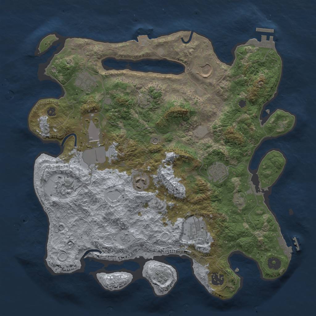 Rust Map: Procedural Map, Size: 3567, Seed: 31337, 17 Monuments