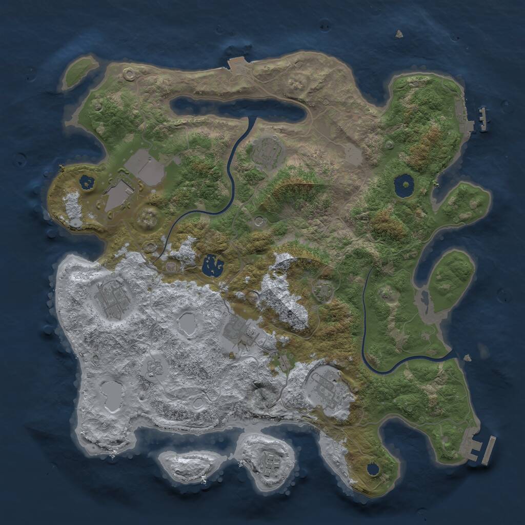 Rust Map: Procedural Map, Size: 3567, Seed: 31337, 13 Monuments