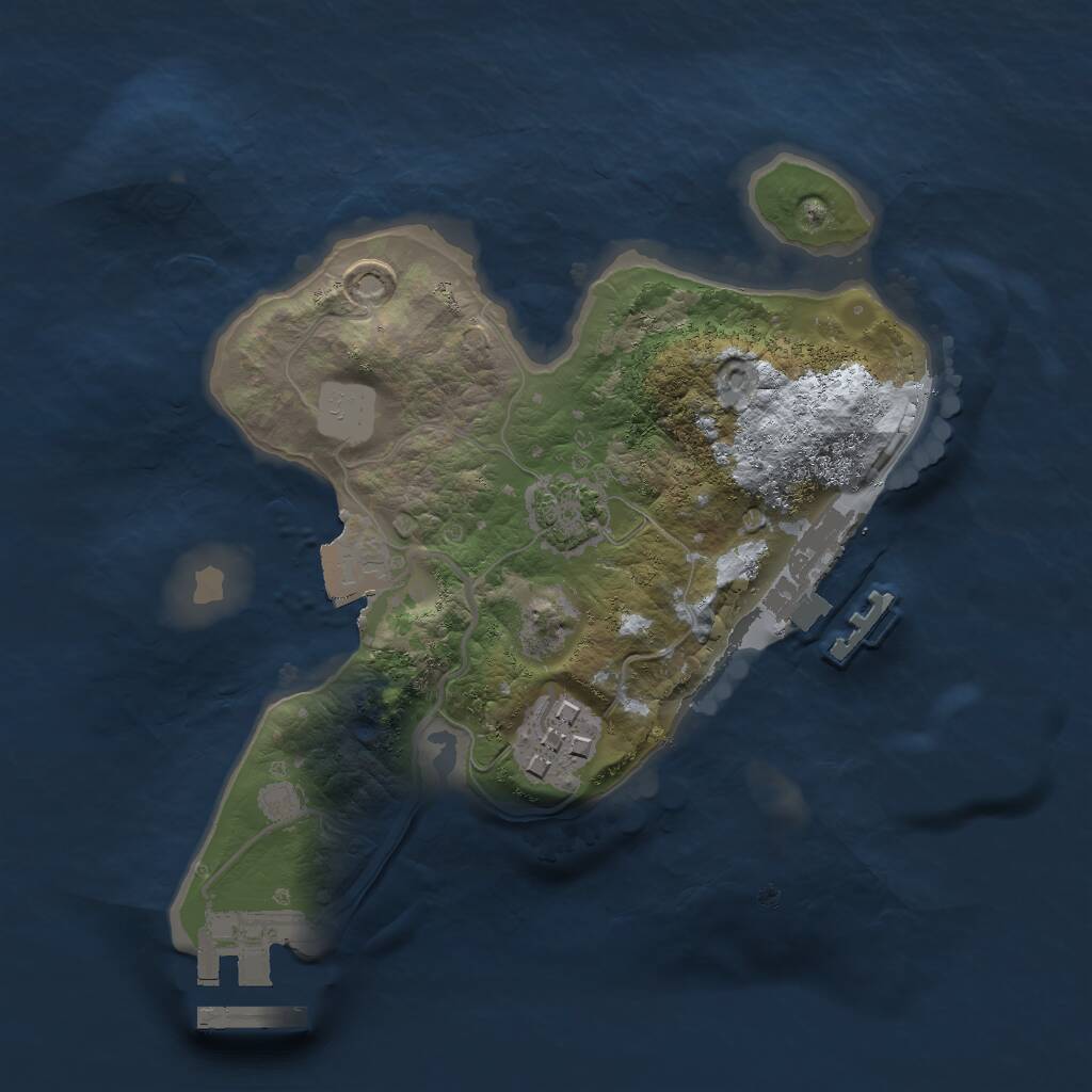 Rust Map: Procedural Map, Size: 2000, Seed: 848810902, 5 Monuments