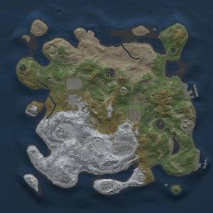 Thumbnail Rust Map: Procedural Map, Size: 3500, Seed: 1943230743, 15 Monuments