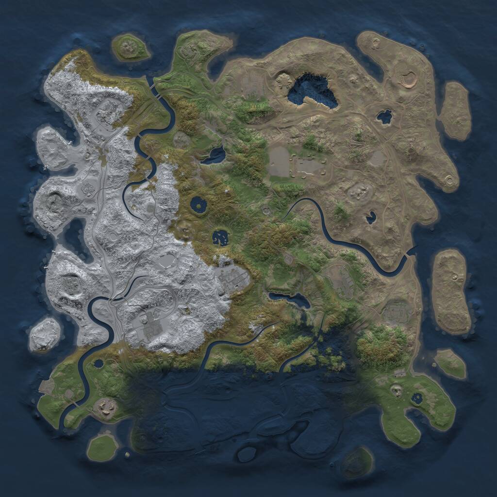 Rust Map: Procedural Map, Size: 4500, Seed: 994600738, 15 Monuments