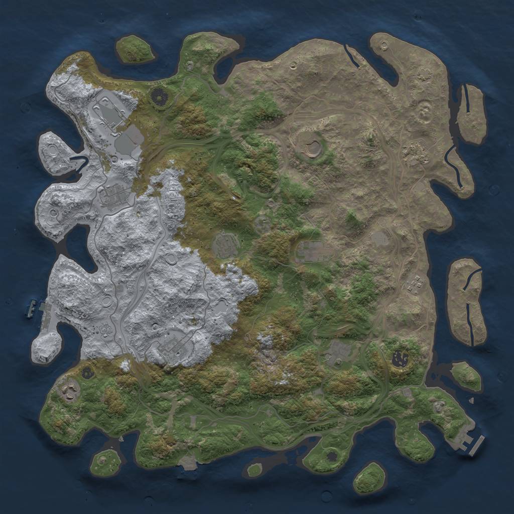 Rust Map: Procedural Map, Size: 4500, Seed: 994600738, 19 Monuments