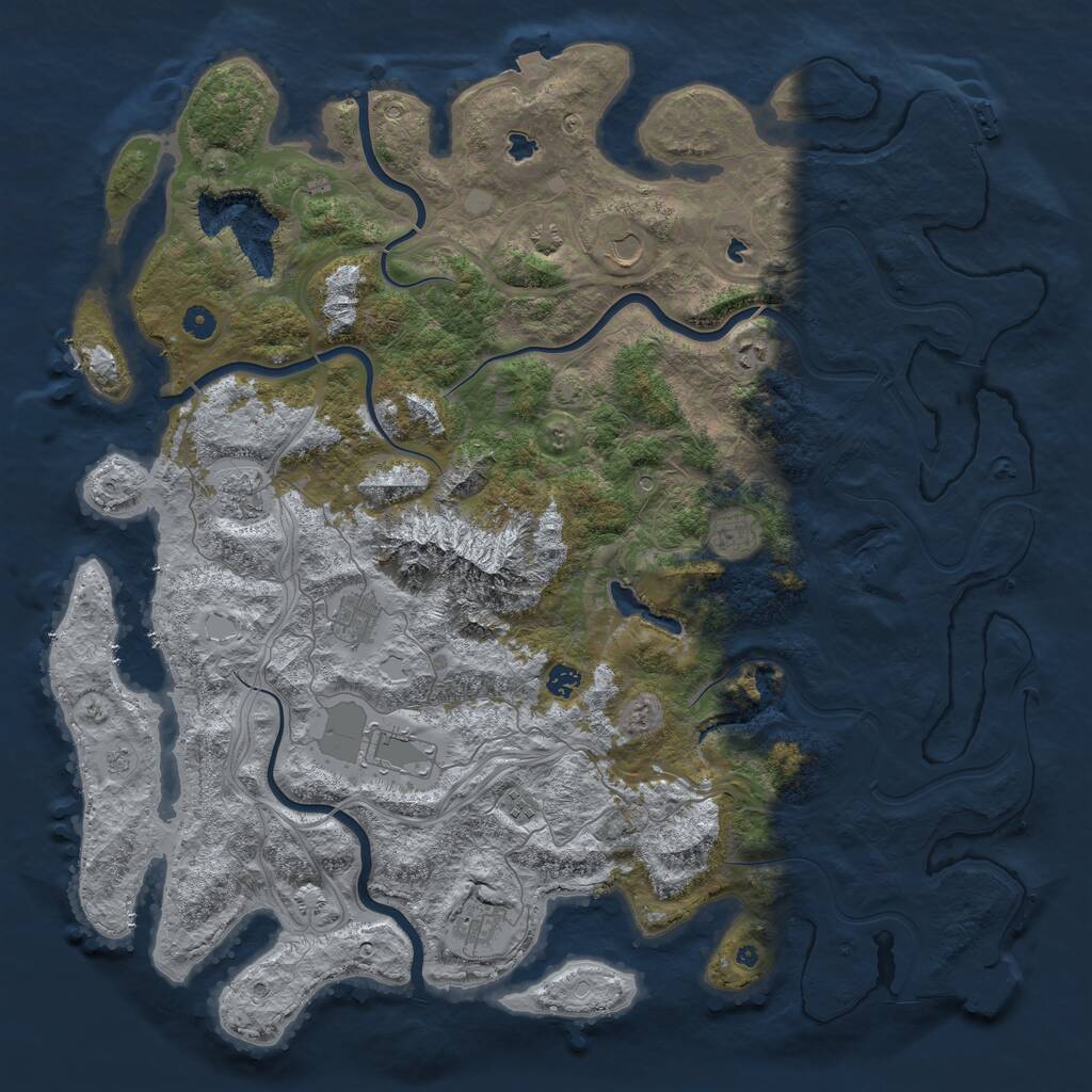 Rust Map: Procedural Map, Size: 5000, Seed: 710999, 15 Monuments