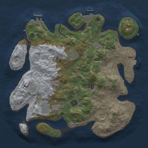 Thumbnail Rust Map: Procedural Map, Size: 3500, Seed: 1455752524, 15 Monuments