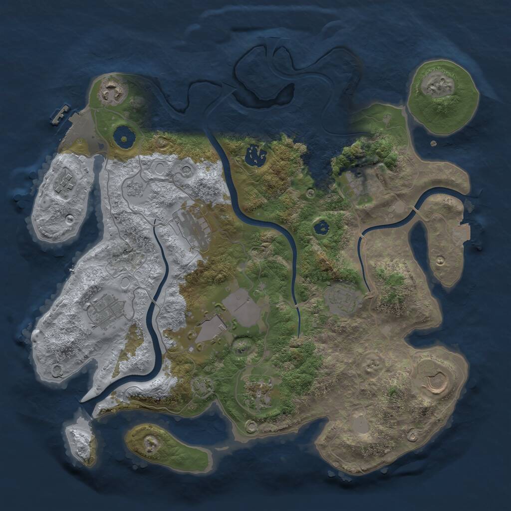 Rust Map: Procedural Map, Size: 3500, Seed: 1455752524, 15 Monuments