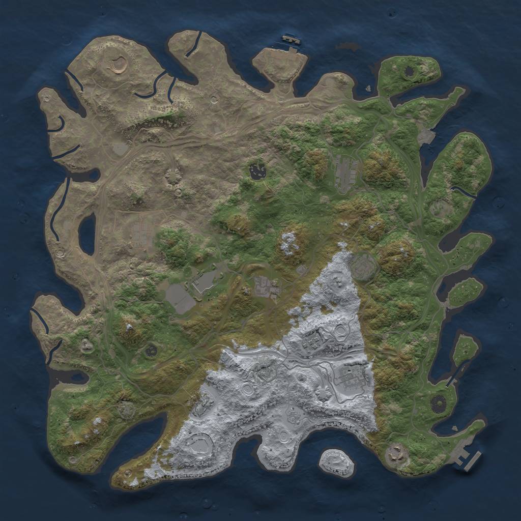 Rust Map: Procedural Map, Size: 4500, Seed: 775126645, 19 Monuments