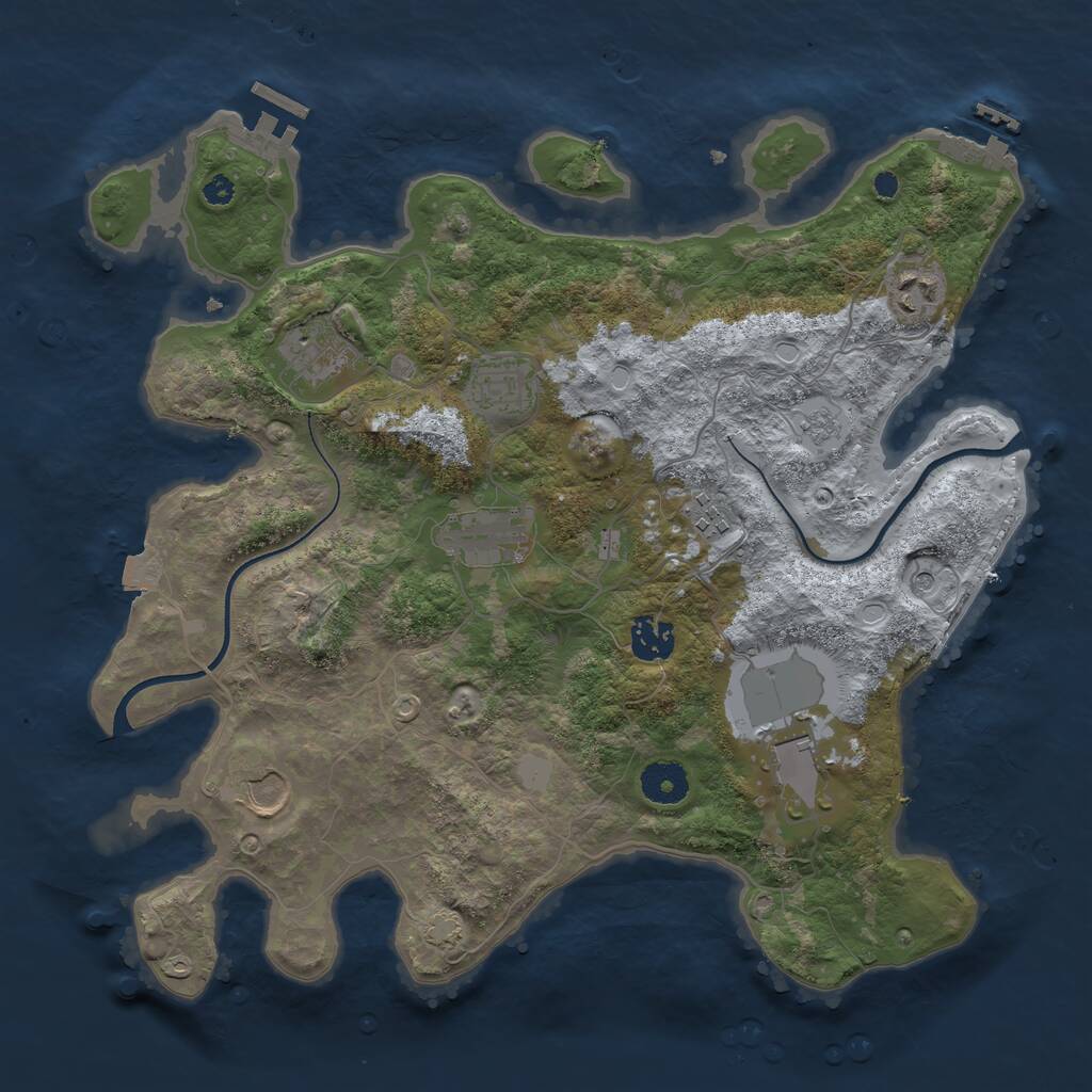 Rust Map: Procedural Map, Size: 3600, Seed: 131452, 14 Monuments