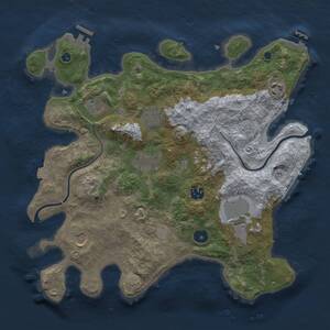 Thumbnail Rust Map: Procedural Map, Size: 3600, Seed: 131452, 14 Monuments