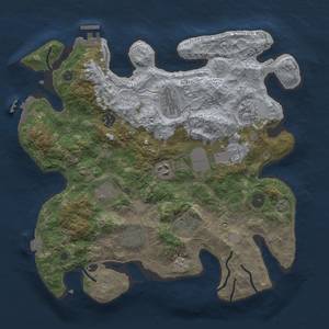 Thumbnail Rust Map: Procedural Map, Size: 3550, Seed: 267045311, 17 Monuments