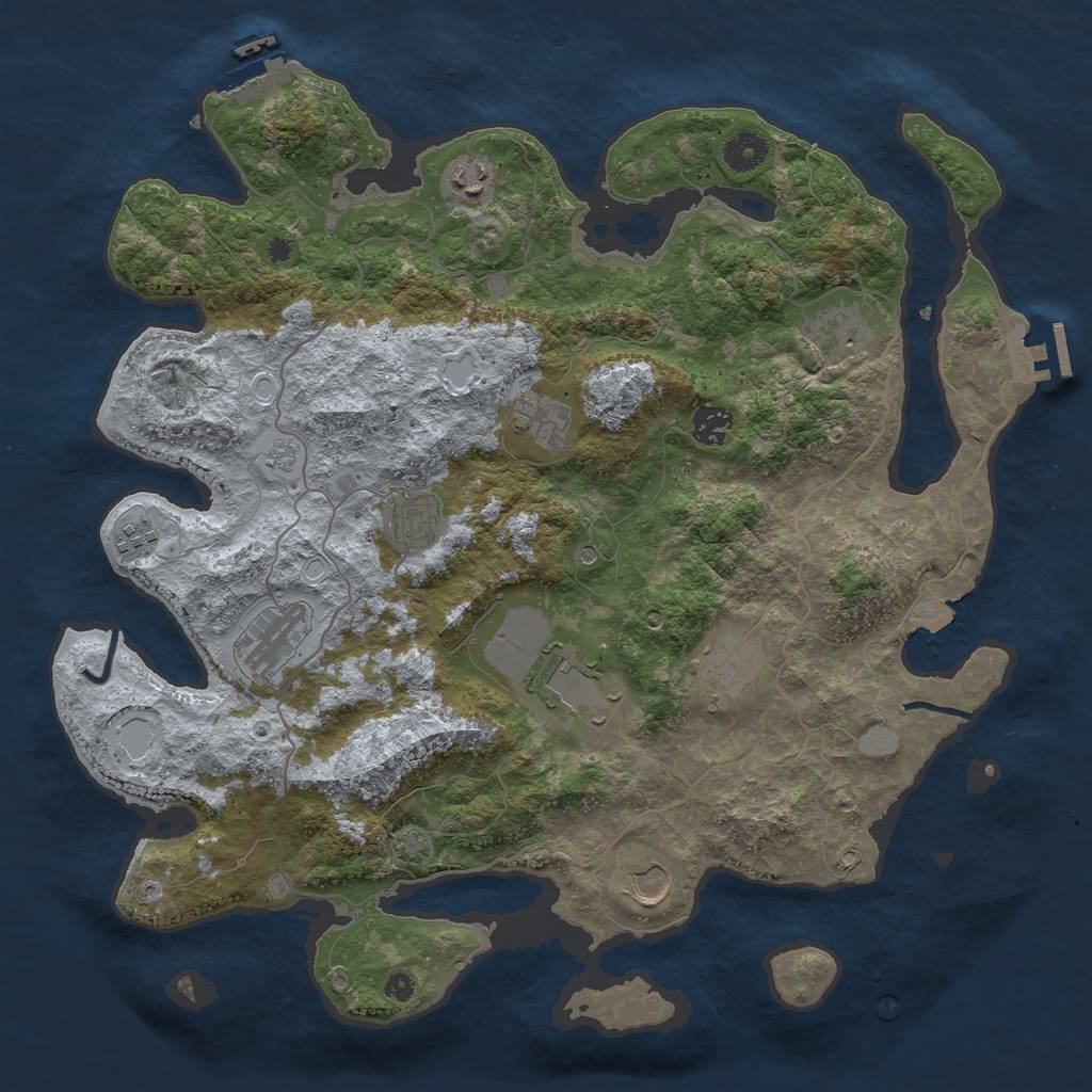 Rust Map: Procedural Map, Size: 4000, Seed: 1831311429, 18 Monuments