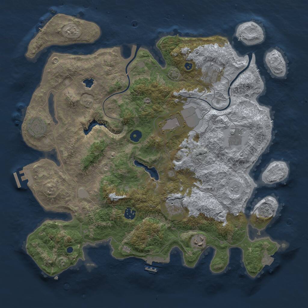 Rust Map: Procedural Map, Size: 4000, Seed: 233522840, 14 Monuments
