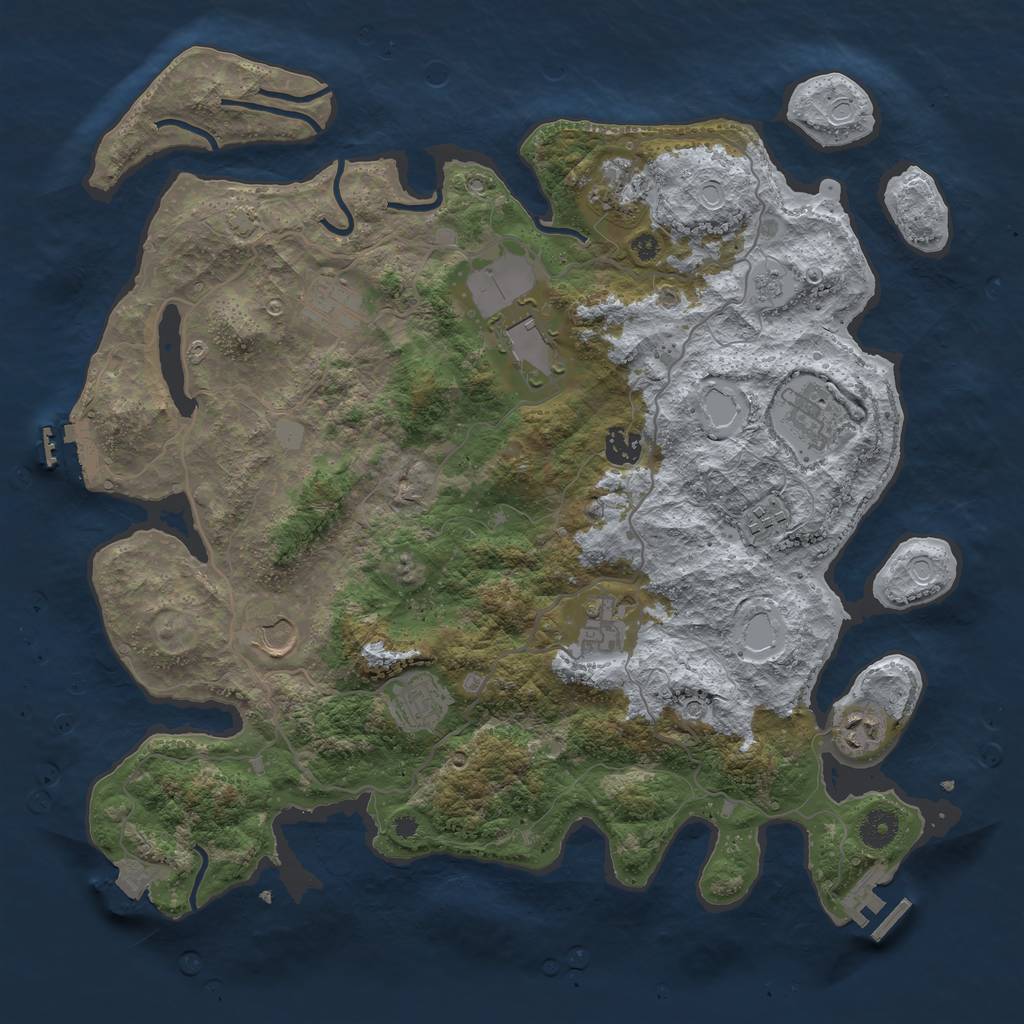 Rust Map: Procedural Map, Size: 4000, Seed: 233522840, 18 Monuments