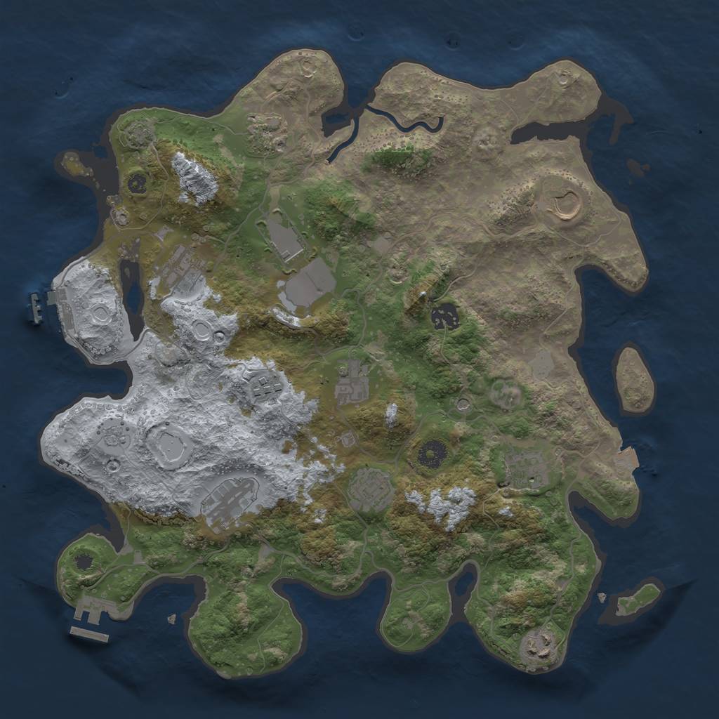 Rust Map: Procedural Map, Size: 3750, Seed: 242794496, 19 Monuments