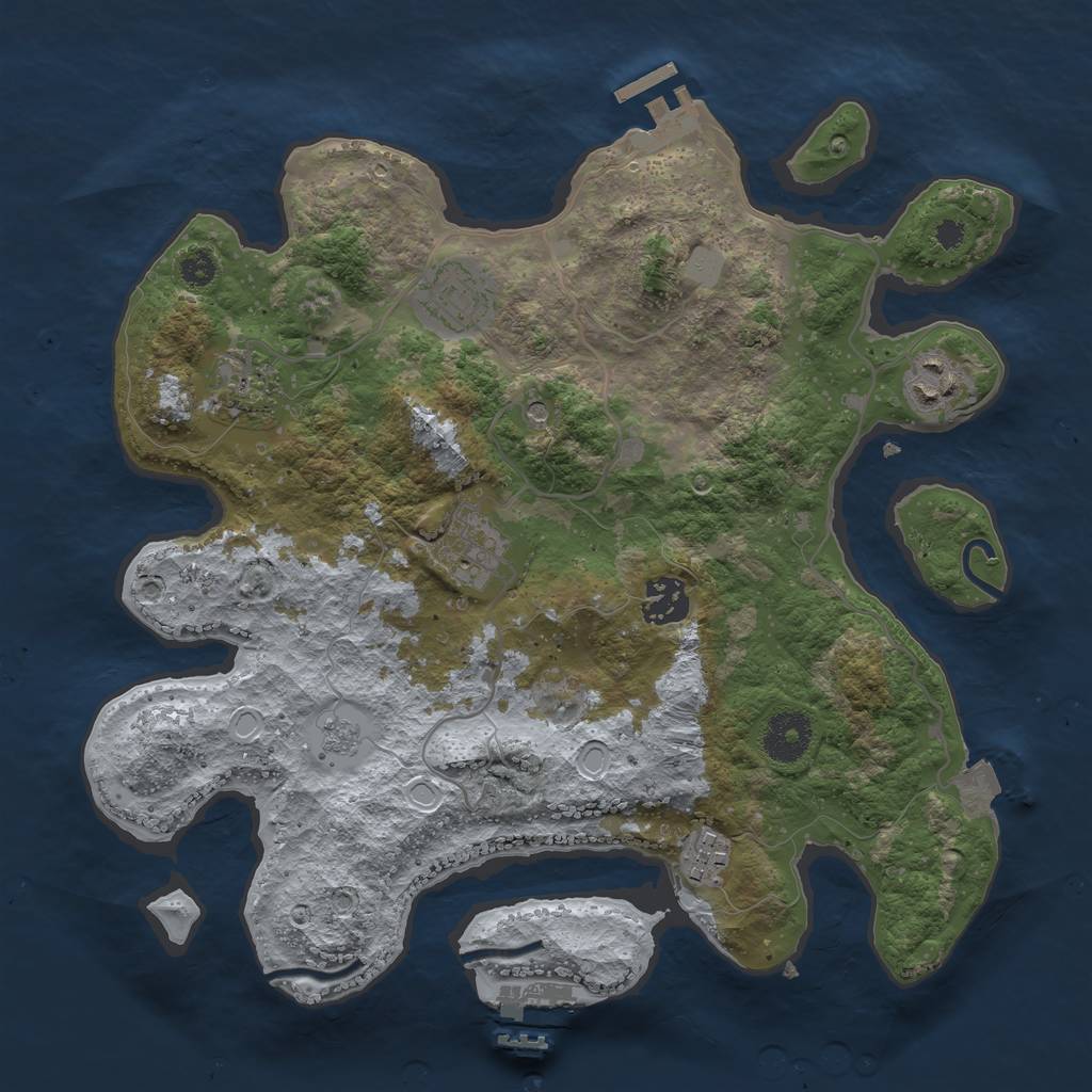 Rust Map: Procedural Map, Size: 3300, Seed: 1314128483, 13 Monuments