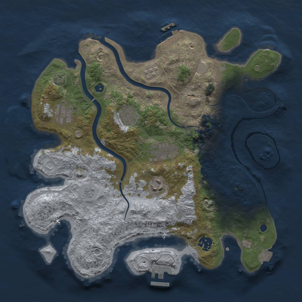 Rust Map: Procedural Map, Size: 3300, Seed: 1314128483, 12 Monuments