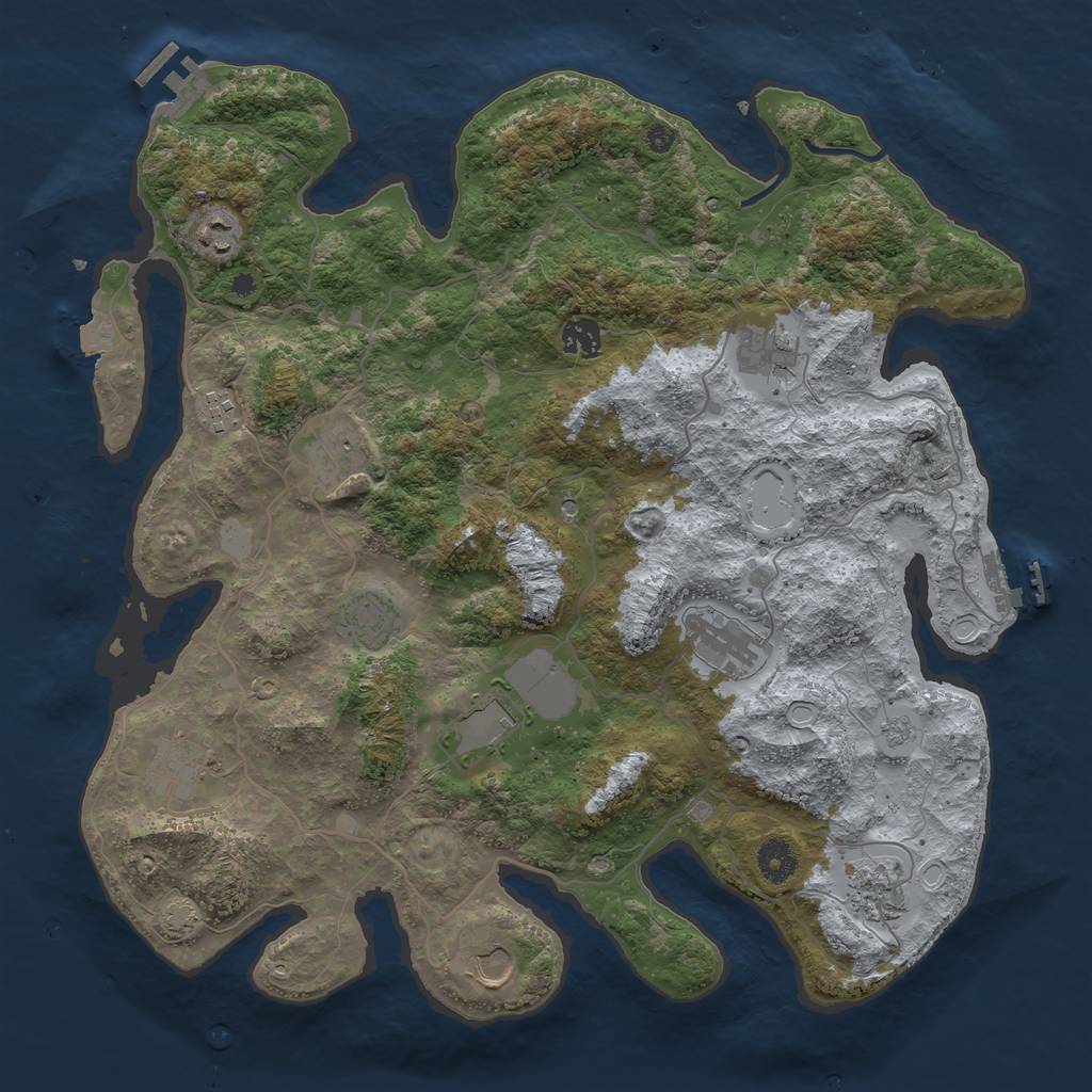 Rust Map: Procedural Map, Size: 4000, Seed: 822024099, 19 Monuments